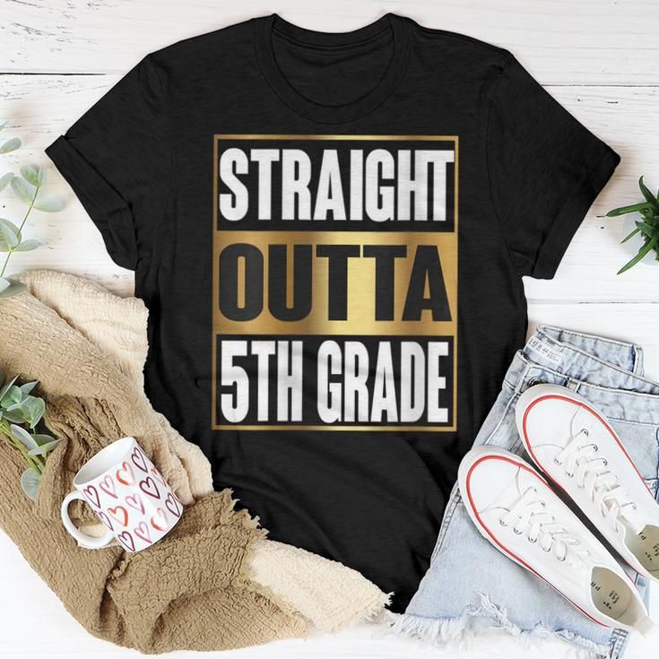 Straight Outta 5Th Grade Cool Novelty Fifth Grade Women T-shirt Unique Gifts