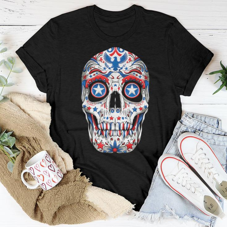 Sugar Skull 4Th Of JulyBoys Fourth Usa Women T-shirt Unique Gifts