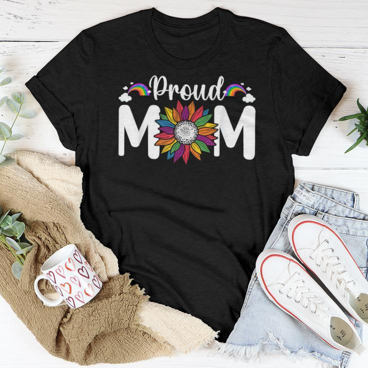 Sunflower Proud Mom Gay Pride Lgbt Mama Proud Ally Women T-shirt Unique Gifts