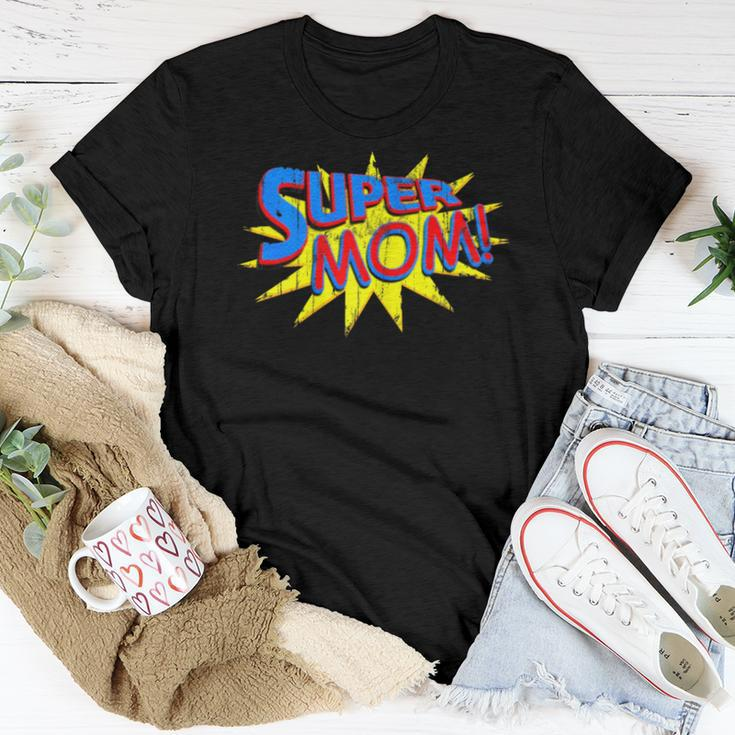 Super Mom Distressed Comic Mother Wife Women T-shirt Unique Gifts