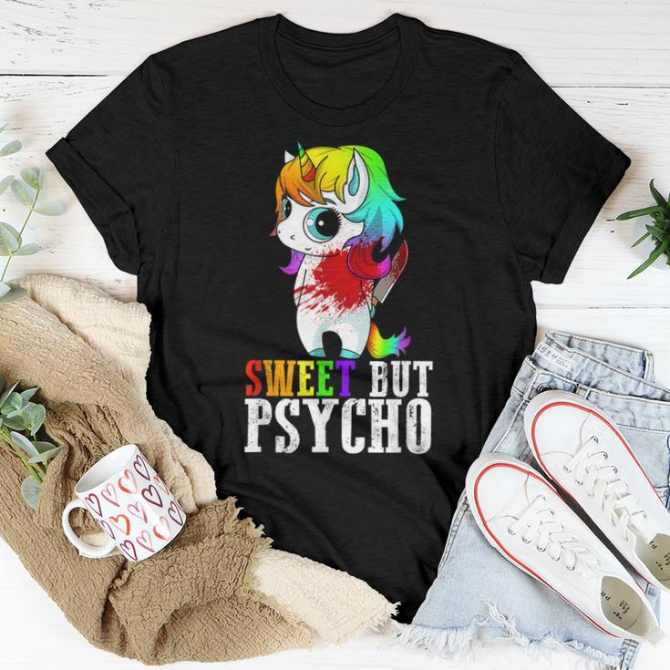 Sweet But Psycho Cute Humor Wife Mom Horror Goth Punk Women T-shirt Unique Gifts