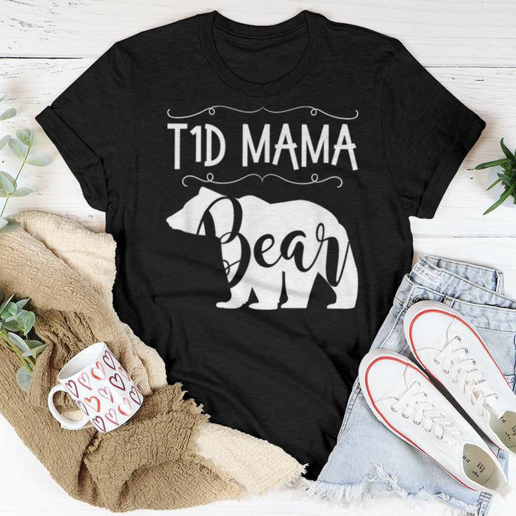 T1d Mama Bear Type1 Diabetes T1Mom Awareness Women T-shirt Unique Gifts