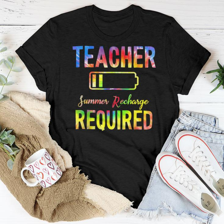 Teacher Summer Recharge Required Tie Dye Teacher Vacation Women T-shirt Unique Gifts