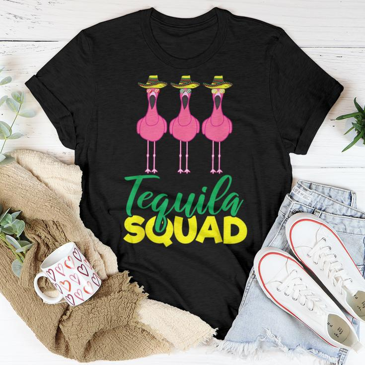 Tequila Squad Flamingo Matching Cinco De Mayo Team Women T-shirt Crewneck Unique Gifts