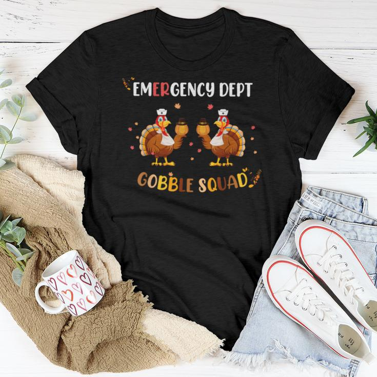 Thanksgiving Emergency Room Department Er Nurse Gobble Squad Women T-shirt Funny Gifts