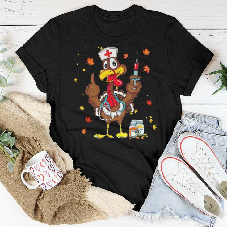 Thanksgiving Scrub Tops Turkey Nurse Holiday Nursing Women T-shirt Funny Gifts