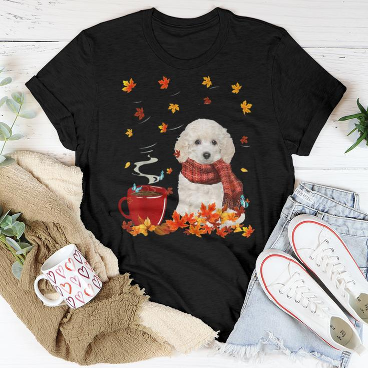 Toy Poodle Fall Red Scarf Autumn Leaf For Dog Lover Women T-shirt Unique Gifts