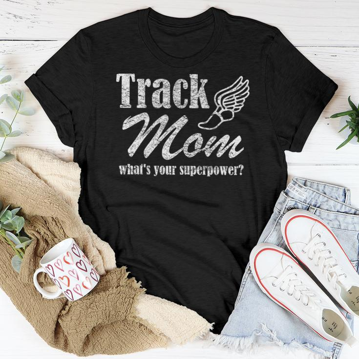 Track Mom What's Your Superpower Track & Field Women T-shirt Unique Gifts