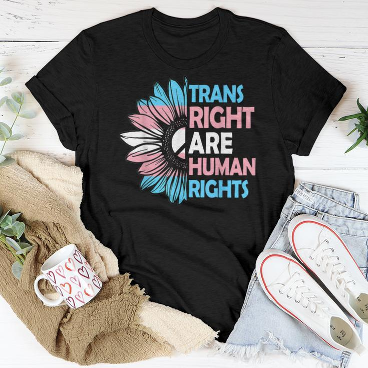 Trans Right Are Human Rights Transgender Lgbtq Sunflower Women T-shirt Unique Gifts