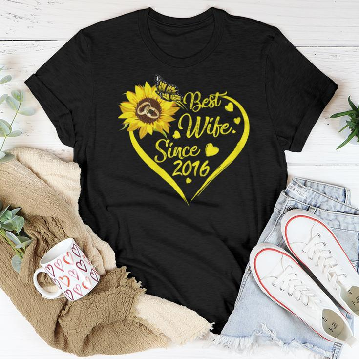 Tu Best Wife Since 2016 5Th Wedding Anniversary Sunflower Women T-shirt Unique Gifts