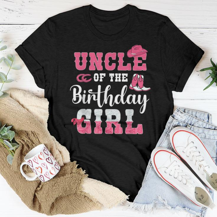 Uncle Of The Birthday Girl Western Cowgirl Themed 2Nd Bday Women T-shirt Unique Gifts