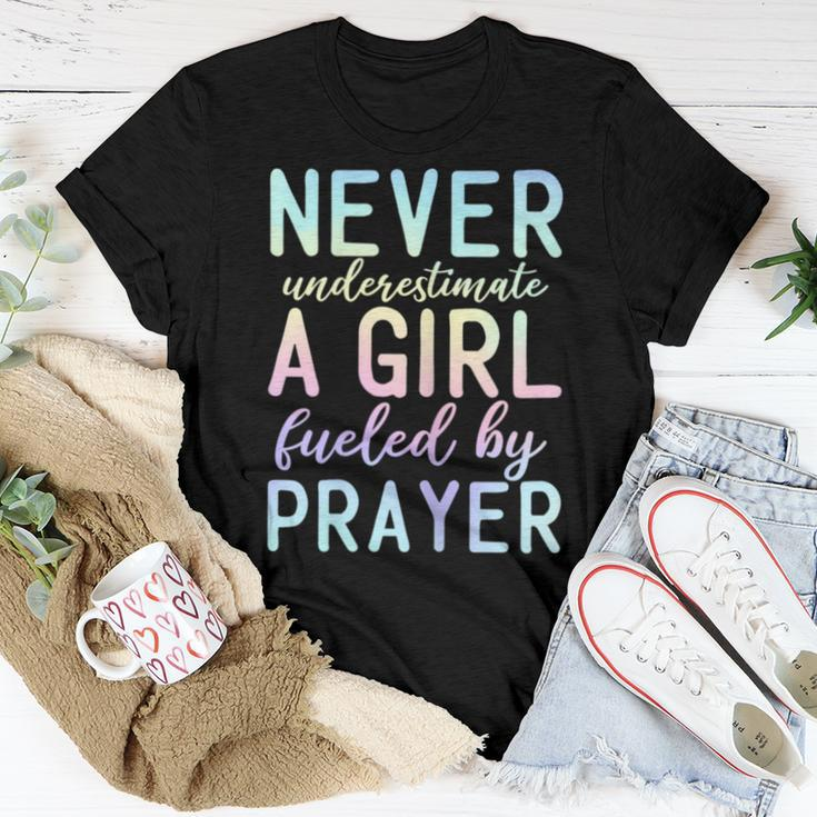 Never Underestimate A Girl Fueled By Prayer Christian Pray Women T-shirt Unique Gifts