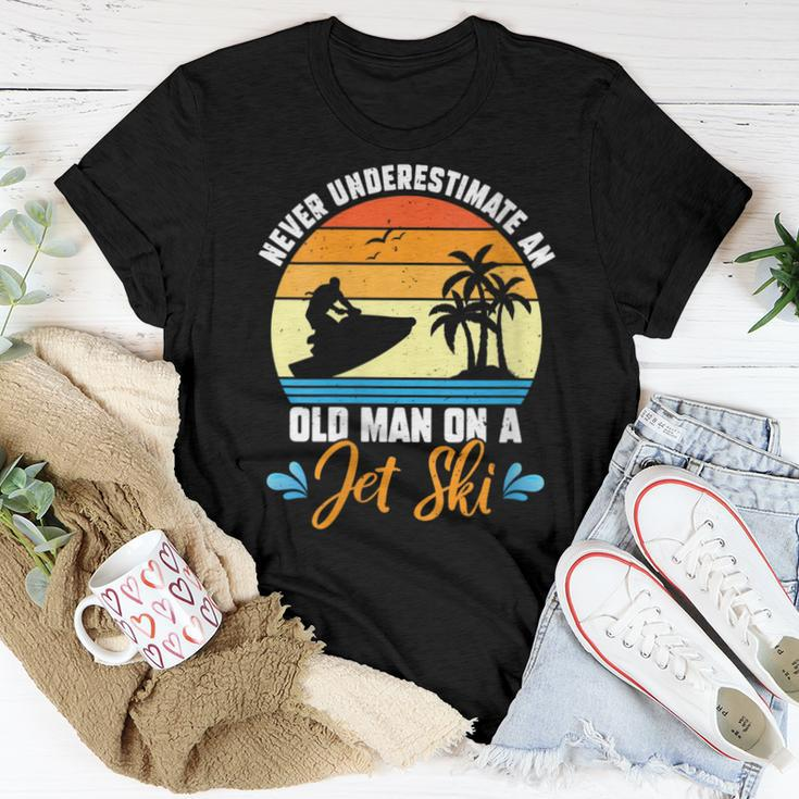 Never Underestimate An Old Man On A Jet Ski Lover Jet Crew Women T-shirt Funny Gifts