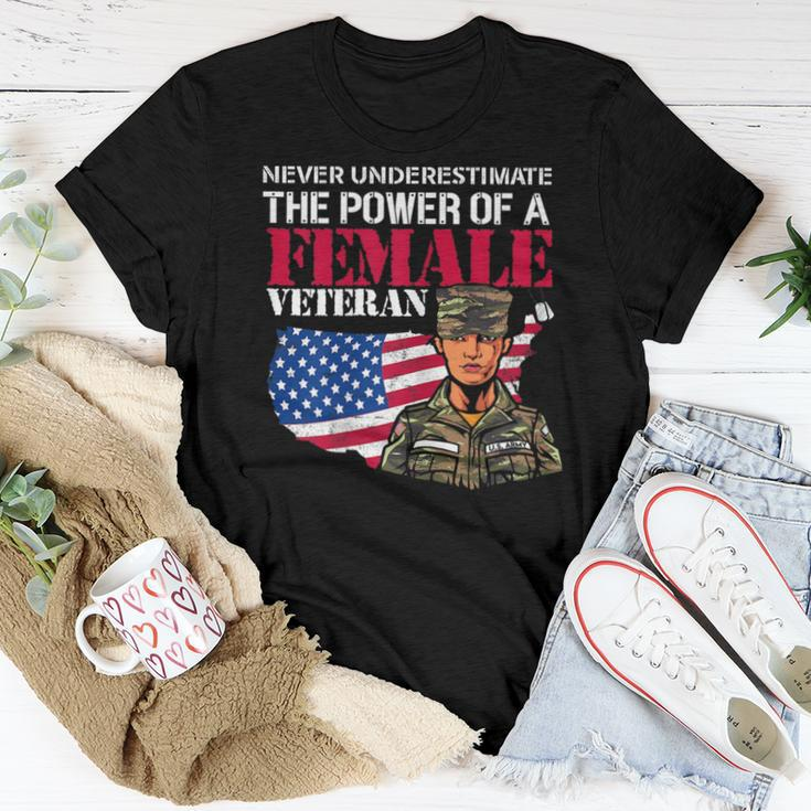 Never Underestimate The Power Of Female Veteran Cool Amazing Women T-shirt Funny Gifts