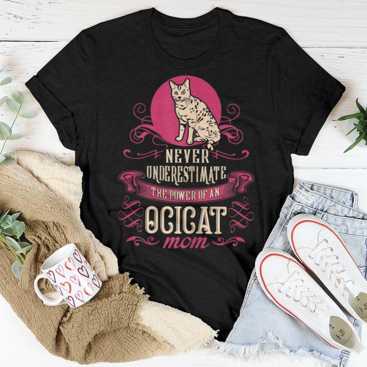 Never Underestimate Power Of Ocicat Mom For Mom Women T-shirt Unique Gifts