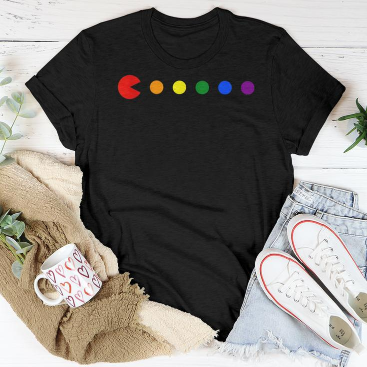 Videogame Rainbow Polka Dot Gay Pride Month Lgbtq Ally Women T-shirt Unique Gifts