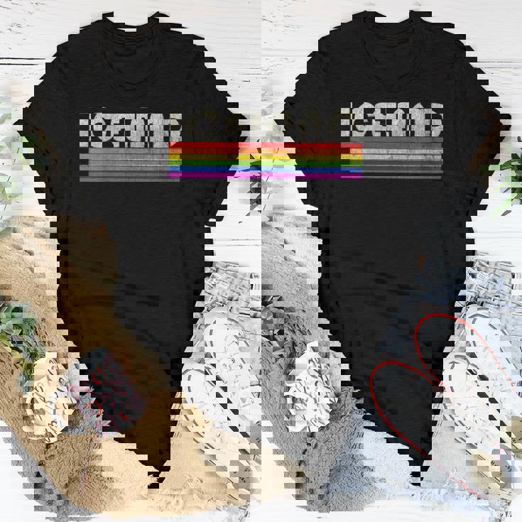 Vintage 80S Style Iceland Gay Pride Month Women T-shirt Unique Gifts