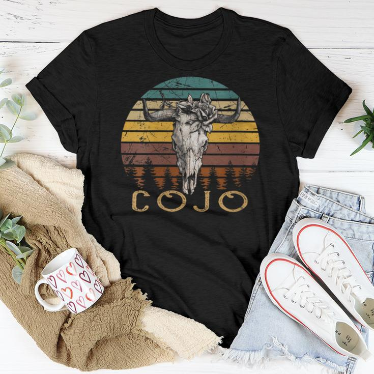 Vintage Cojo Bull Skull Flower Music 80S 90S Cowgirl Western Women T-shirt Unique Gifts