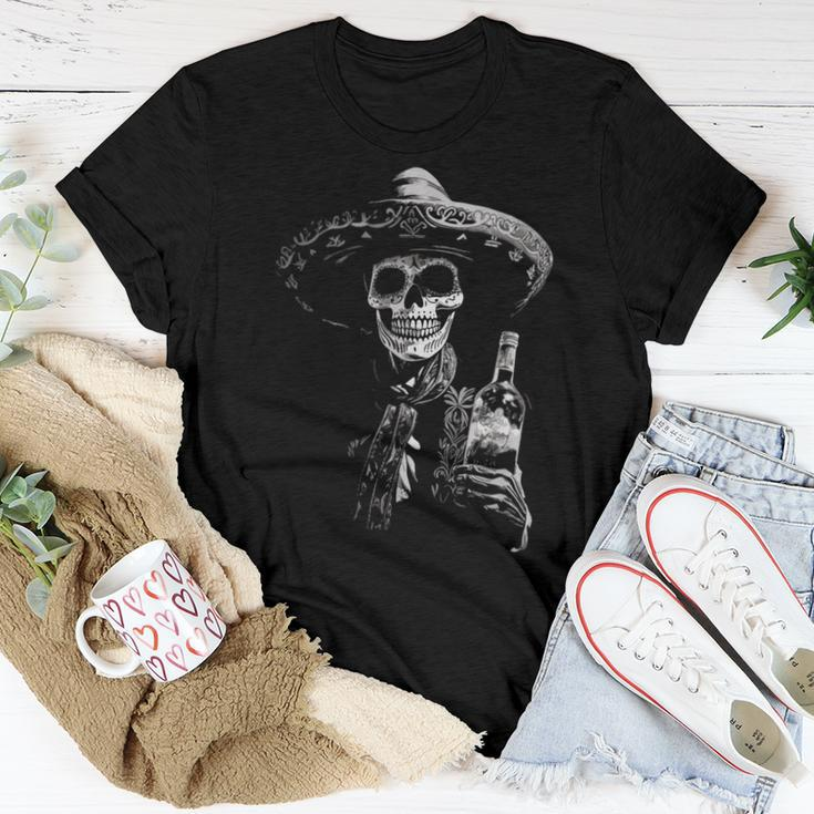 Vintage Skeleton Tequila Mexico Dia De Los Muertos Mexican Women T-shirt Unique Gifts