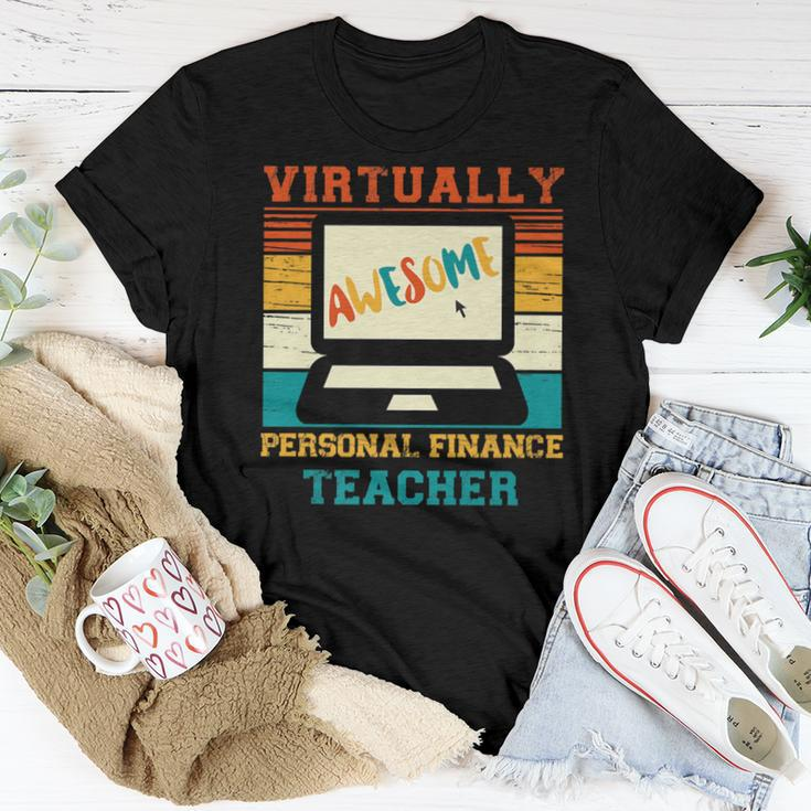 Virtually Awesome Personal Finance Teacher Retro & Women Women T-shirt Unique Gifts