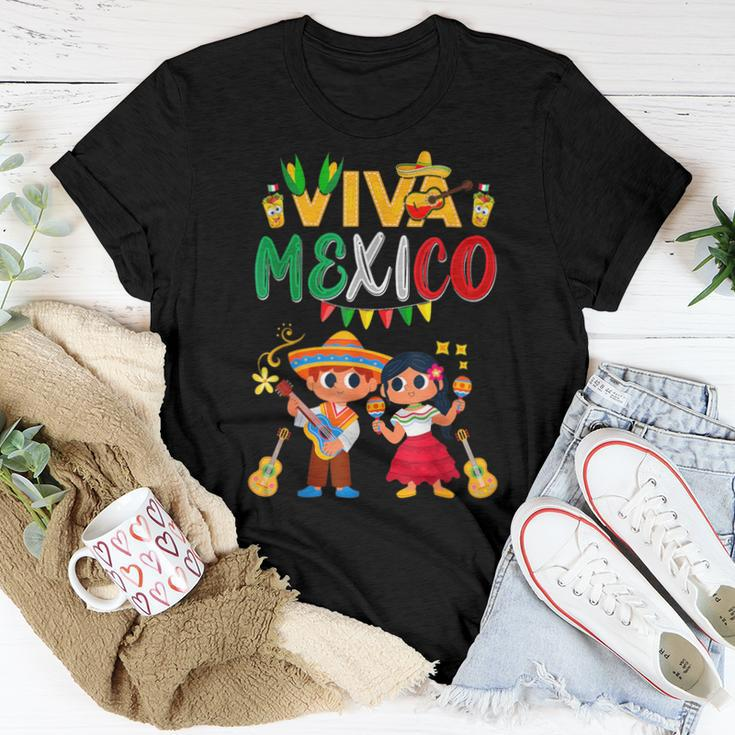 Viva Mexico Boys Girl Maracas Guitar Mexican Independence Women T-shirt Unique Gifts