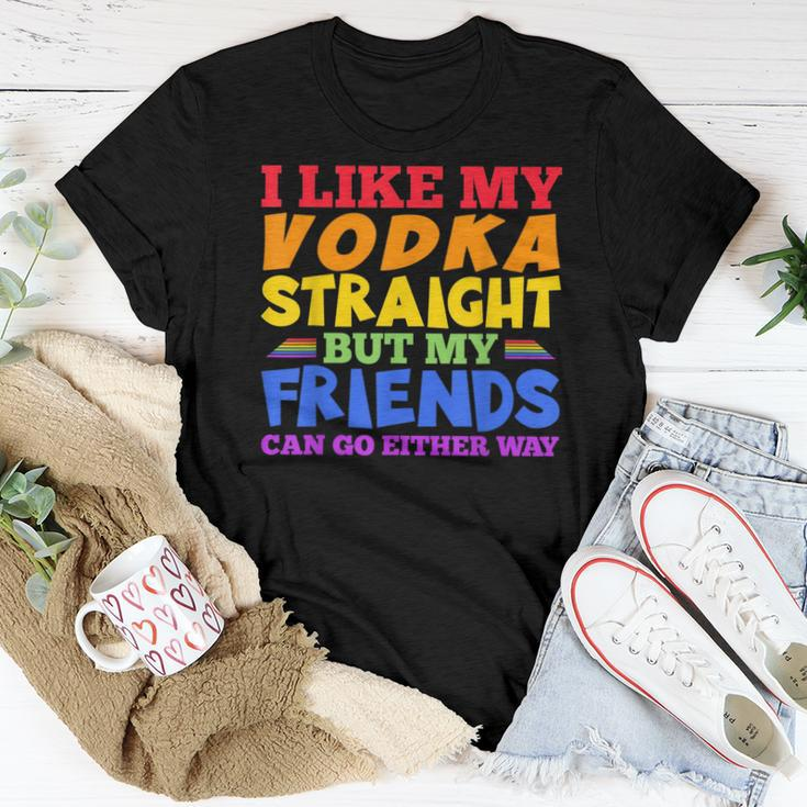 I Like My Vodka Straight Lgbtq Pride Month Women T-shirt Unique Gifts