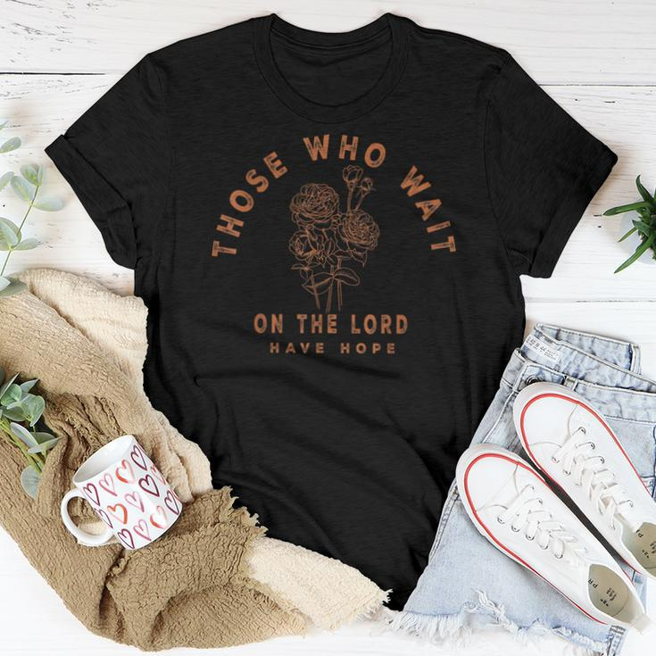 Those Who Wait On The Lord Have Hope Floral Faith Boho Faith Women T-shirt Unique Gifts