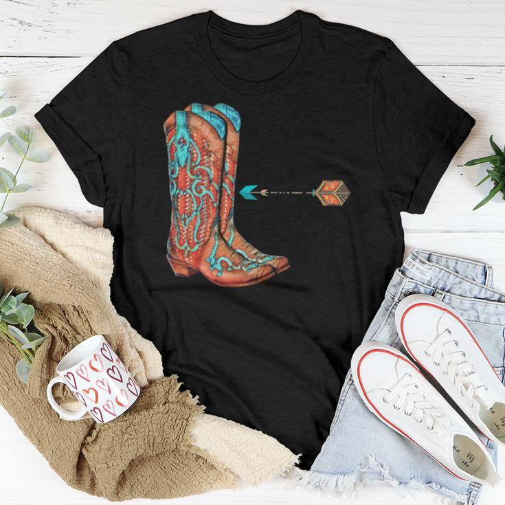 Western Cowgirl Boots Over Heels Cowboy Boots Country Girl Women T-shirt Unique Gifts