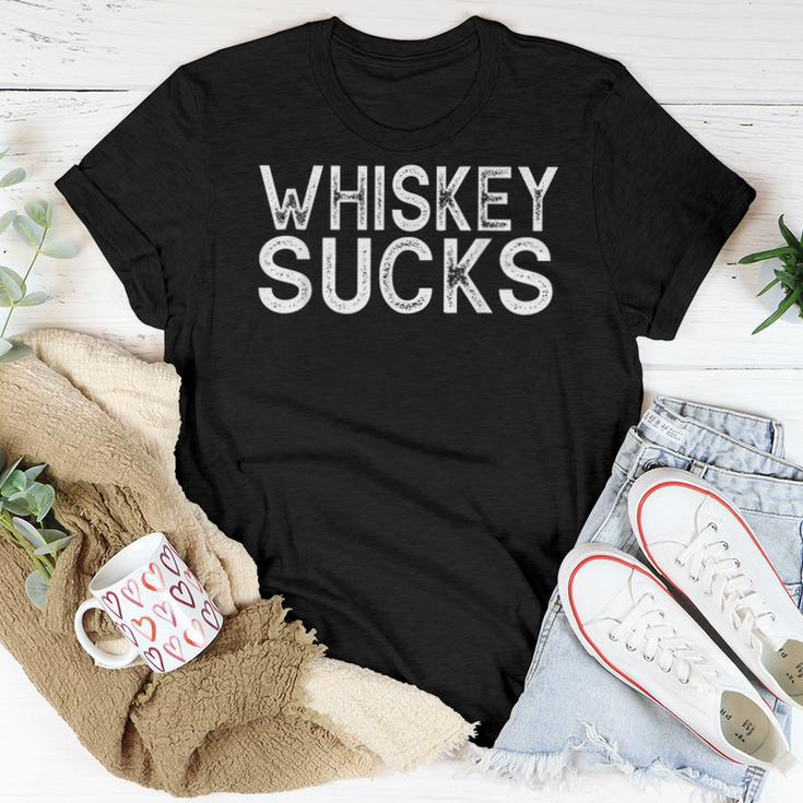 Whiskey Sucks Best Alcohol Liquor Drinking Party Women T-shirt Unique Gifts