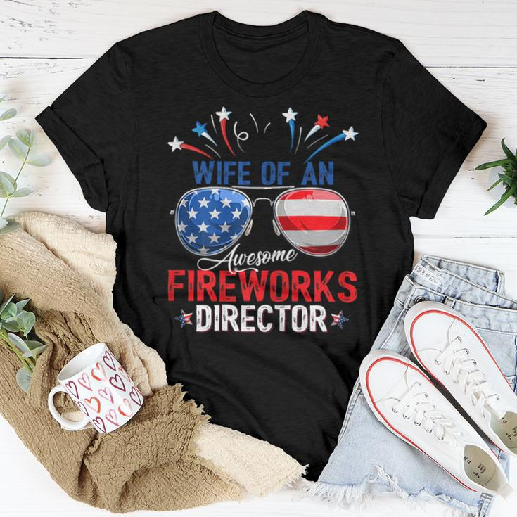 Wife Of An Awesome Fireworks Director 4Th Of July Women T-shirt Unique Gifts