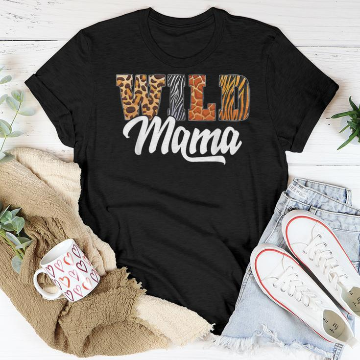 Wild Mama Mom Born Two Be Wild Safari Jungle Animal Zoo For Mom Women T-shirt Unique Gifts