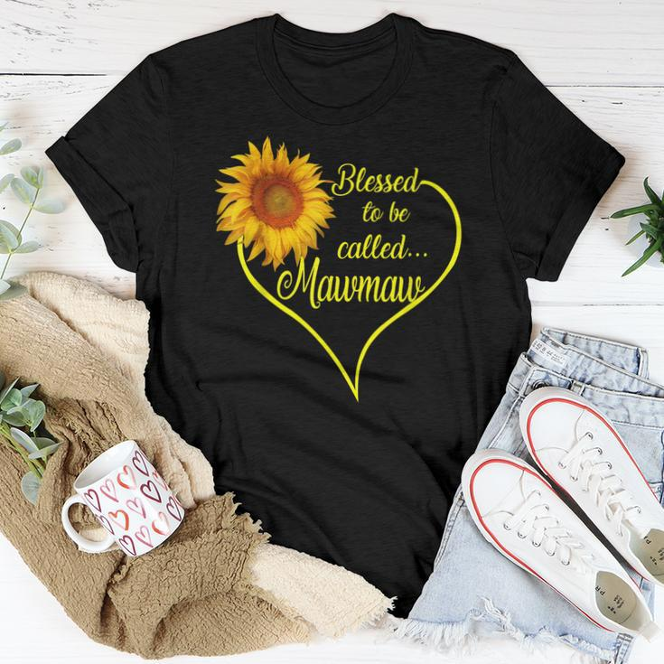 Woman Mom Sunflower Blessed To Be Called Mawmaw Women T-shirt Unique Gifts
