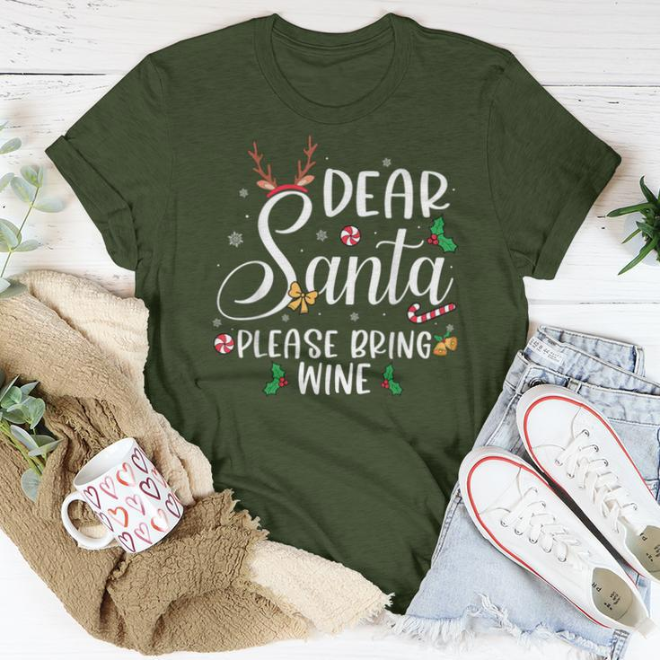 Dear Santa Please Bring Wine Christmas Family Matching Pj Women T-shirt Unique Gifts