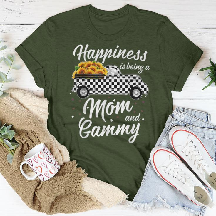 Happiness Is Being A Mom And Gammy Christmas Truck Plaid Women T-shirt Unique Gifts