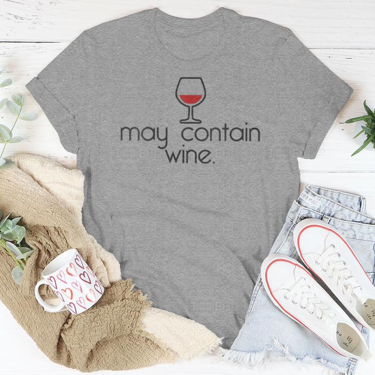 May Contain Wine Christmas Drinking Red Wines Meme Women T-shirt Unique Gifts