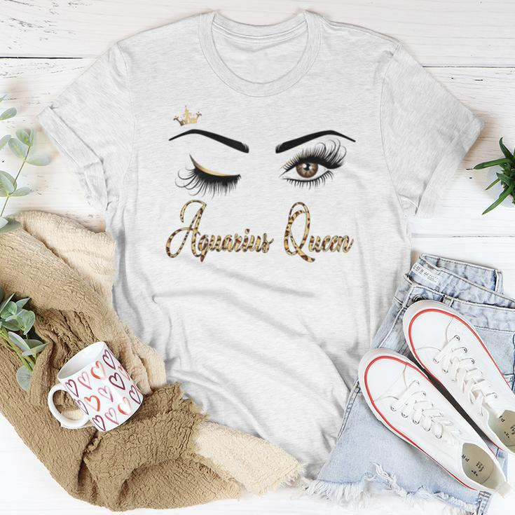 Aquarius Zodiac Birthday Leopard Print For Girls Women Women T-shirt Unique Gifts
