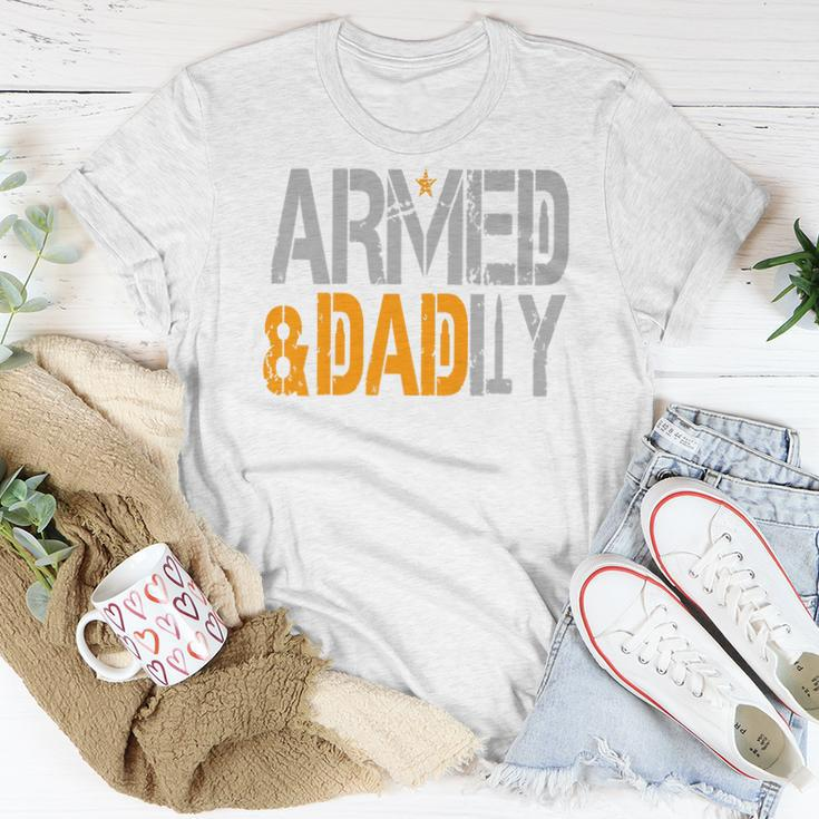 Armed And Dadly Deadly Father For Fathers Day 2023 Women T-shirt Unique Gifts