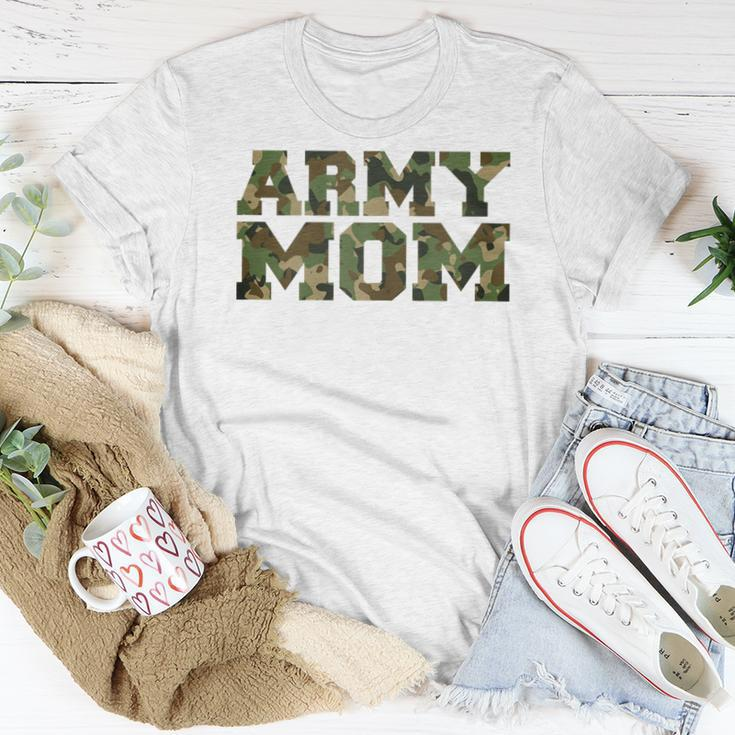Army Mom Distressed Font With Army Pattern Mom Of Us Army Women T-shirt Unique Gifts