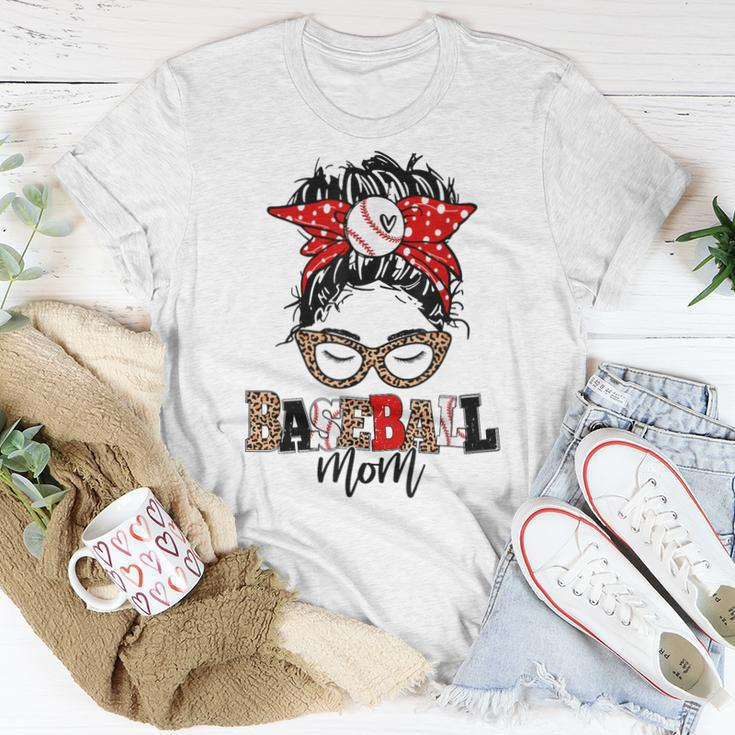 Baseball Mom Leopard Game Day Women T-shirt Unique Gifts