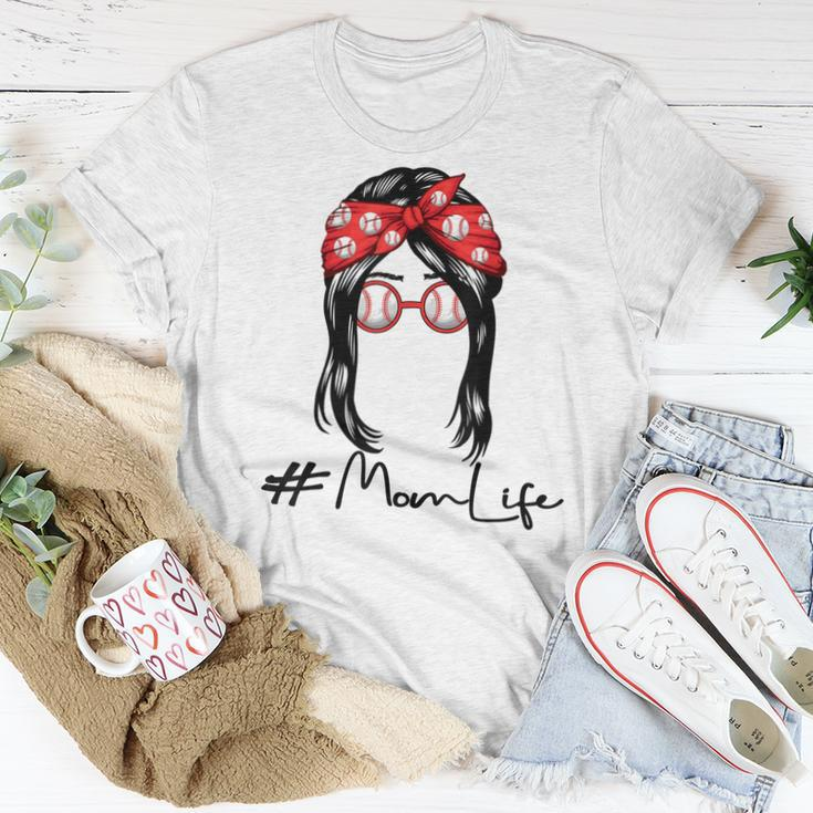 Baseball Mom For Women Messy Bun Women T-shirt Unique Gifts