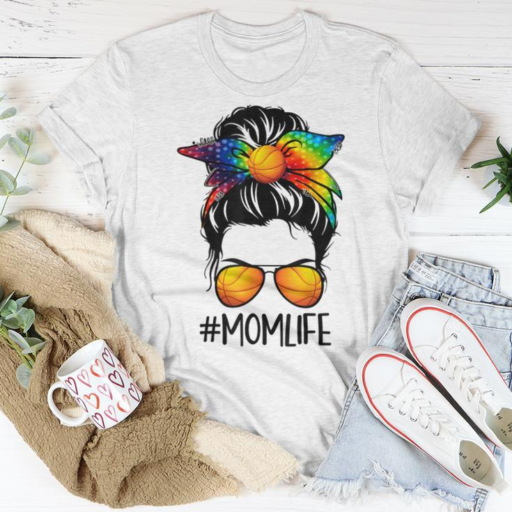 Basketball Mom Life Tie Dye Messy Bun Hair Women Women T-shirt Unique Gifts