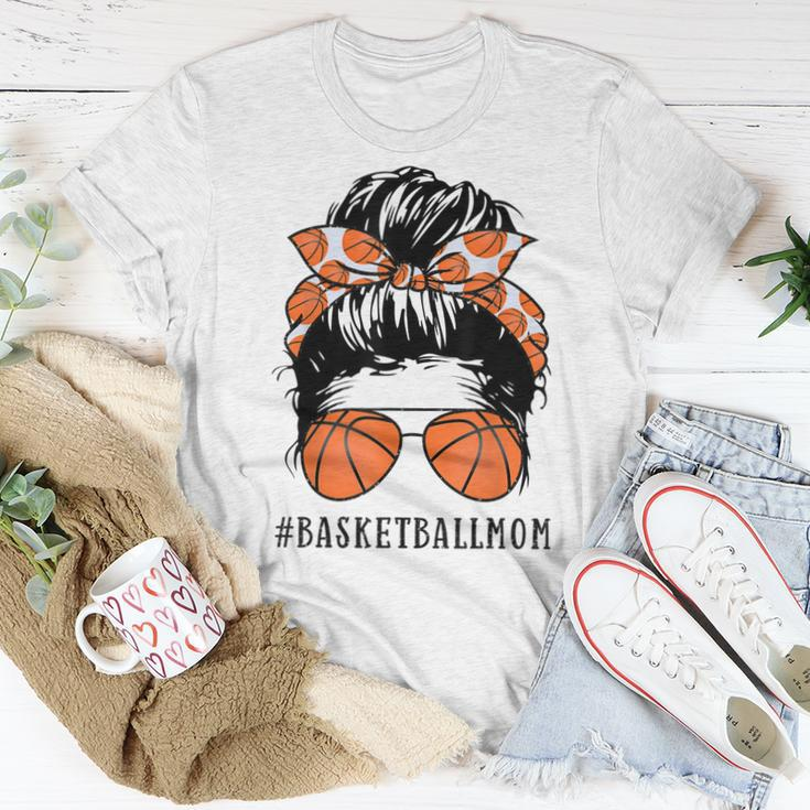 Basketball Mom Messy Bun Proud Mama Basketball Sunshades Women T-shirt Unique Gifts