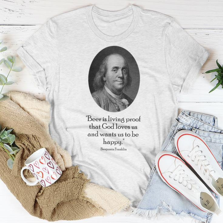 Ben Franklin And Beer Quote Women T-shirt Unique Gifts