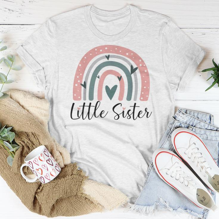 Big Sister Lil Sister Rainbow Family Birth Announcement Women T-shirt Unique Gifts
