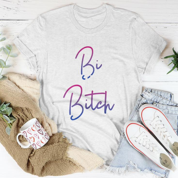 Bisexual Pride Flag Colors I Put The Bi In Bitch Quote Women T-shirt Unique Gifts