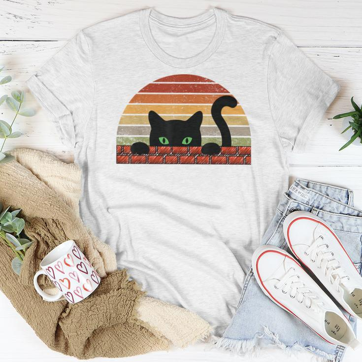 Black Cat Retro For Cat Lovers Cat Mother Cat Mom Cat Dad Women T-shirt Unique Gifts