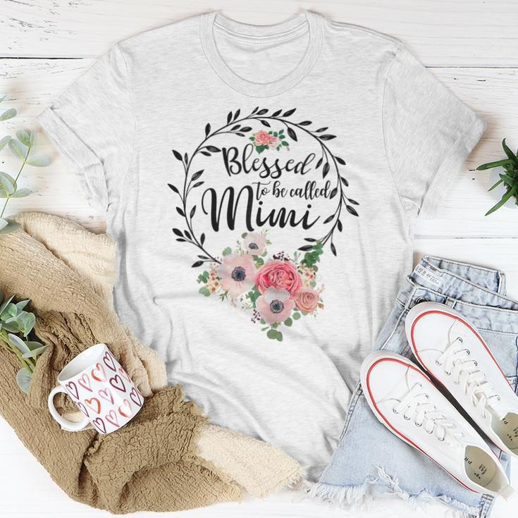 Blessed Mimi Floral Grandma Women T-shirt Unique Gifts