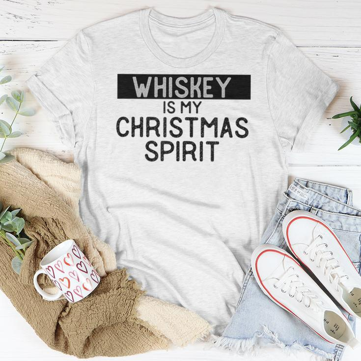 Christmas Spirit Alcohol Drinking Whiskey Saying Women T-shirt Unique Gifts