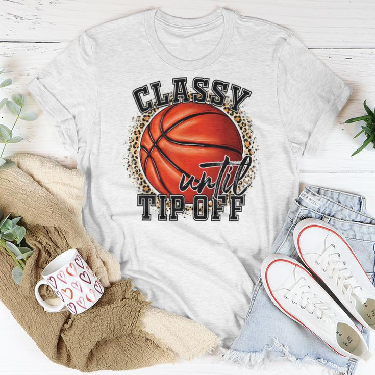 Classy Until Tip Off Basketball Mom Leopard Women Kids For Mom Women T-shirt Unique Gifts