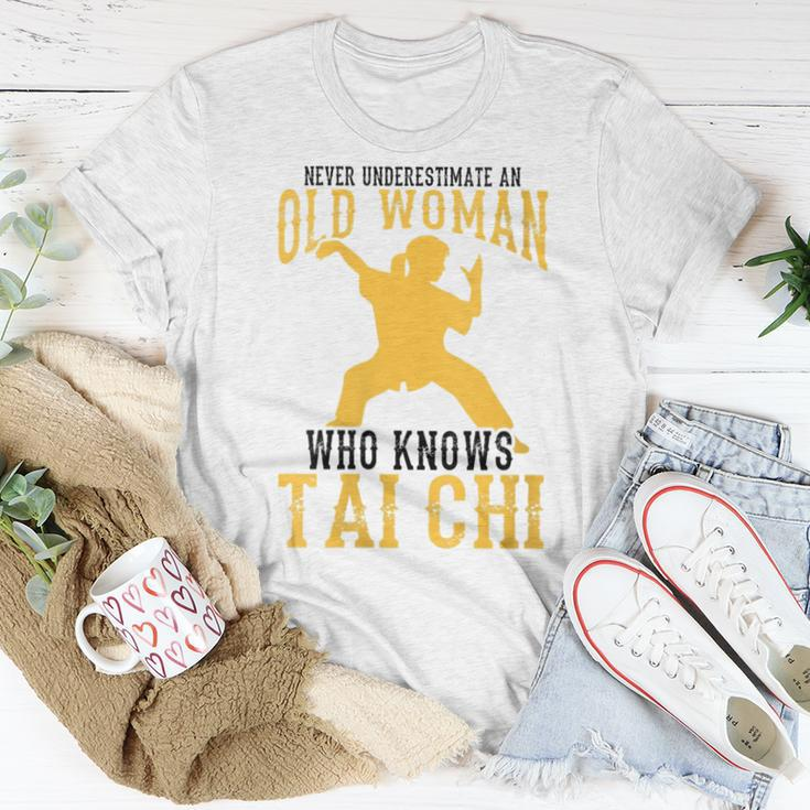 Cool Tai Chi Gift Women Funny Never Underestimate Old Woman Women T-shirt Funny Gifts